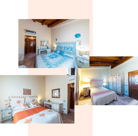 collage immagini camere B6B Monte Prama